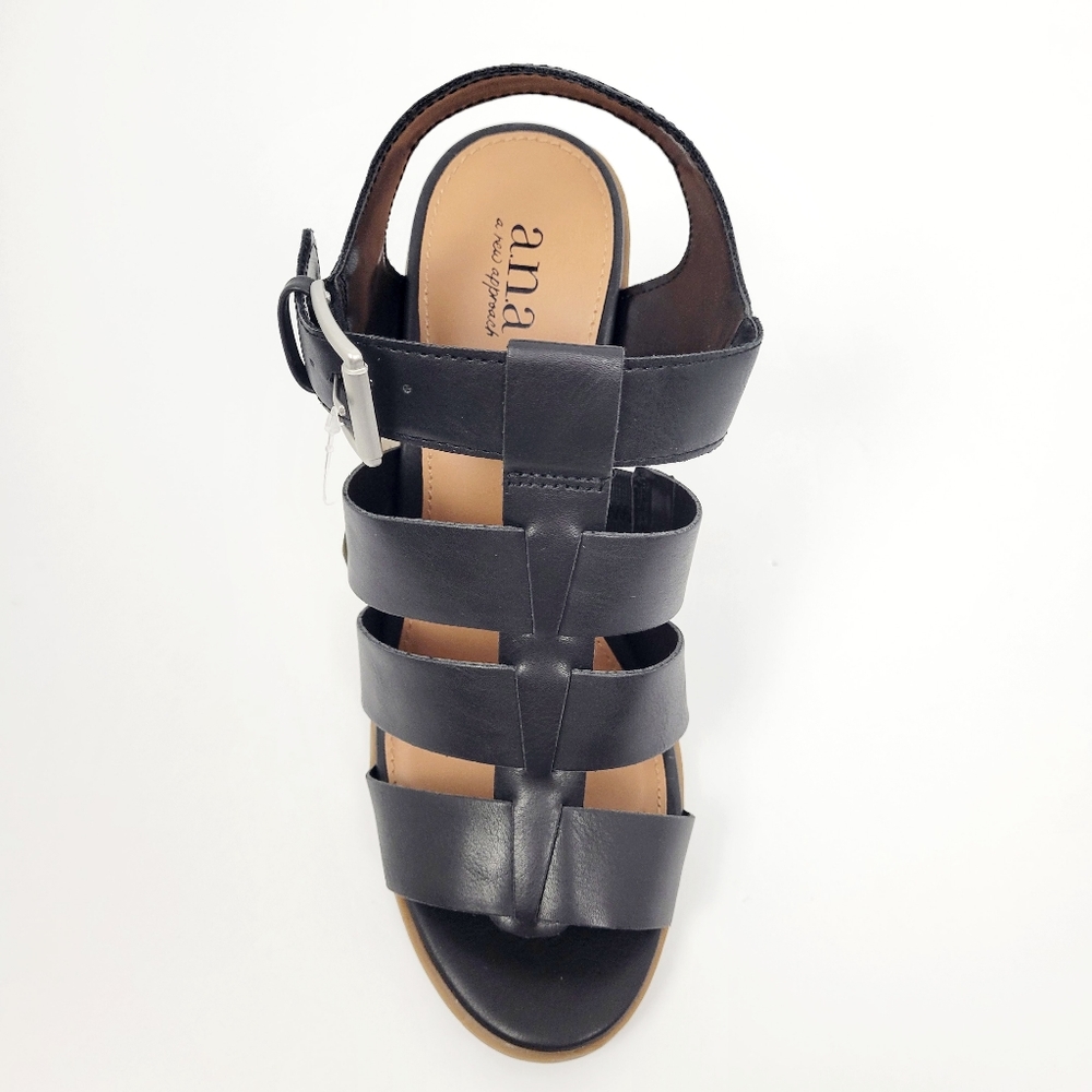 a.n.a Black Strappy Block Heel Sandals - Picture 6 of 7